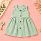 Muslin Crinkle Sleeveless Frock - Pistachio (Preorder - Dispatch from 23-9-26)