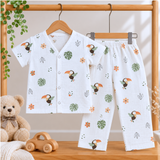 Muslin Half Sleeve Pant Coords - Bird
