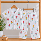 Muslin Half Sleeve Pant Coords - Cactus