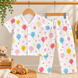 Muslin Half Sleeve Pant Coords - Red Balloon