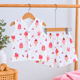 Muslin Shorts Coords - Icecream