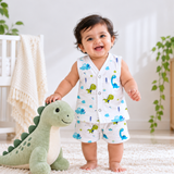 Muslin Shorts Coords - Dino