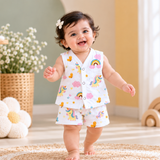 Muslin Shorts Coords - Unicorn