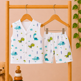 Muslin Shorts Coords - Dino (Preorder - Dispatch from 20-8-26)