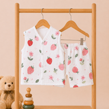 Muslin Shorts Coords - Strawberry (Preorder - Dispatch from 21-7-26)