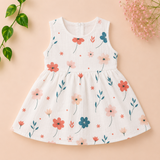 Muslin Zip Frock - Flower (Preorder 1-2 Y - Dispatch from 30-7-26)