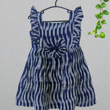 Nila - Ikkat Cotton Frock | Ruffle Sleeve Kids Frock