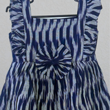 Nila - Ikkat Cotton Frock | Ruffle Sleeve Kids Frock