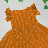 Nilal Butta HandLoom Cotton Frock | Ruffle Sleeve Frock with Soft Lining