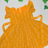 Nilal Butta HandLoom Cotton Frock | Ruffle Sleeve Frock with Soft Lining