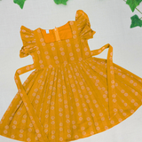 Nilal Butta HandLoom Cotton Frock | Ruffle Sleeve Frock with Soft Lining | Pre-Order Now (Dispatch from Oct 10)