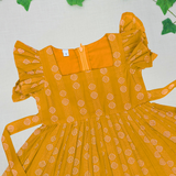 Nilal Butta HandLoom Cotton Frock | Ruffle Sleeve Frock with Soft Lining | Pre-Order Now (Dispatch from Oct 10)