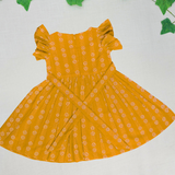 Nilal Butta HandLoom Cotton Frock | Ruffle Sleeve Frock with Soft Lining | Pre-Order Now (Dispatch from Oct 10)