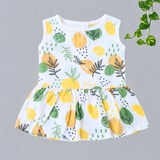Muslin Back Button Frock - Orange