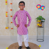 Purple Petal Boys Ethnic Kurta Pyjama Set