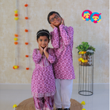 Purple Petal Boys Ethnic Kurta Pyjama Set