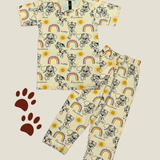 Paw Rainbow Print Kids Coords (Unisex) - Half Sleeve T-Shirt and Full Pant