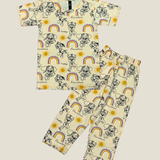 Paw Rainbow Print Kids Coords (Unisex) - Half Sleeve T-Shirt and Full Pant