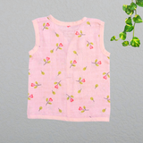 Muslin Button Jabla - Peach Flower