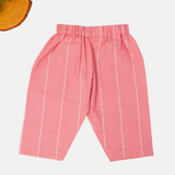 Peach Peplum Sleeveless Co-ord Set - Sleeveless Double Tier Peplum Top with Pant
