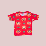 Peach Monkey Kids Shorts Coords Set (Unisex) – Half Sleeve TShirt and Trouser