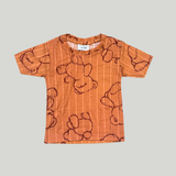 Peach Brown Teddy Kids Shorts Coords Set (Unisex) – Half Sleeve TShirt and Trouser