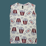 Movie Popcorn Print Kids Sleeveless T-Shirt Shorts Set (Unisex)