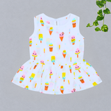 Muslin Back Button Frock - Popsicles