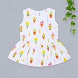 Muslin Back Button Frock - Popsicles