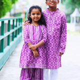 Purple Petal Boys Ethnic Kurta Pyjama Set