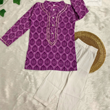 Purple Petal Boys Ethnic Kurta Pyjama Set