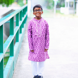 Purple Petal Boys Ethnic Kurta Pyjama Set