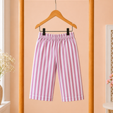 Purple Checks Peplum Sleeveless Co-ord Set - Sleeveless top with shoulder knot