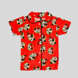 Red Mickey Kids Night Suit - Half Sleeve Shirt and Full Pant