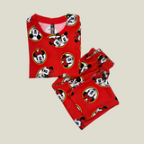 Red Mickey Kids Coords (Unisex) - Half Sleeve T-Shirt and Full Pant