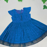 Saaral Mangalagiri Cotton Frock | Ethnic Cap Sleeves Frock with Soft Lining |  Pre-Order Now (Dispatch from Oct 13)