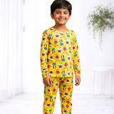 Santa Reindeer Full Sleeve Kids Coord Set (Unisex) - Full Sleeve T-Shirt and Full Pant