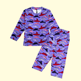 Sea Whale Full Sleeve Kids Co-ord Set (Unisex) - Pant with Single Side Packet