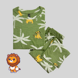 Simba Print Half Sleeve Kids Coords (Unisex) - Half Sleeve T-Shirt and Full Pant