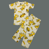 Simba Print Half Sleeve Kids Coords (Unisex)