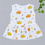 Muslin Back Button Frock - Sleepy Simba