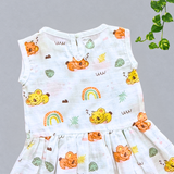 Muslin Back Button Frock - Sleepy Simba