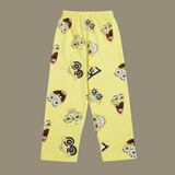 Smiley Sponge Bob Print Kids Coords (Unisex) - Half Sleeve T-Shirt and Full Pant