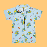 Smurf Kids Night Suit - Half Sleeve Shirt and Full Pant