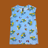 Smurf Cartoon Kids Sleeveless T-Shirt Shorts Set (Unisex)