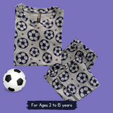 Soccer Ball Kids Coord Set (Unisex) - Half Sleeve T-Shirt and Full Pant with Single Side Packet