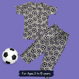 Soccer Ball Kids Coord Set (Unisex) - Half Sleeve T-Shirt and Full Pant with Single Side Packet