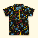Space World Kids Night Suit - Half Sleeve Shirt and Full Pant
