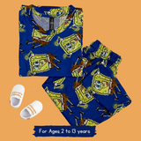 Sponge Bob Kids Coords Set (Unisex) - Half Sleeve T-Shirt and Pant