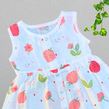 Muslin Button Frock - Strawberry